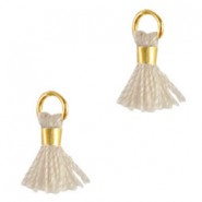 Ibiza style mini Tassel 0.7cm Gold-nude brown